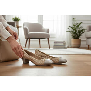 Paul Mayer Attitudes Quilted Titou Block Heel - Size 9 NIB (New)